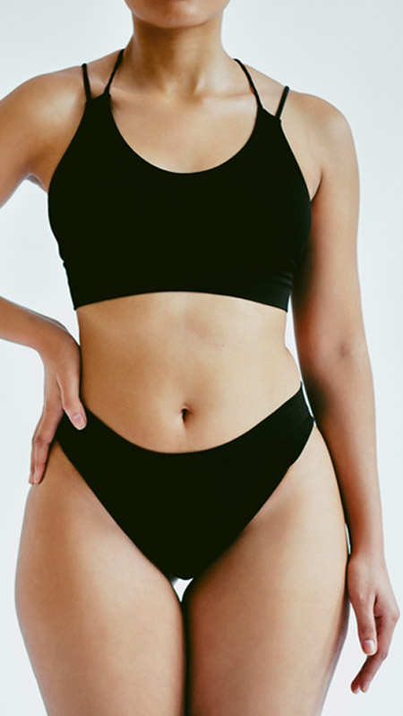 full body of woman in black bikini
